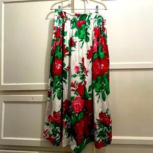 Vintage Genny deadstock roses print full skirt size US 10